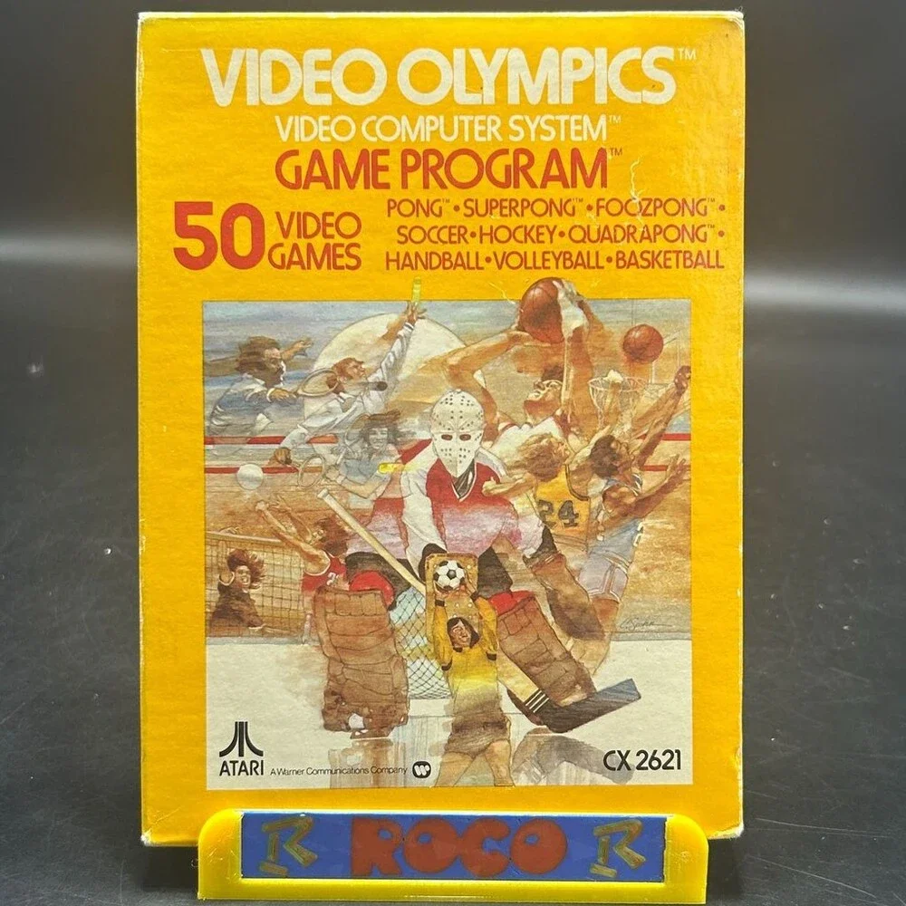 Video Olympics CX2621 Cartridge (Atari 2600, 1977) Complete W/ Manual